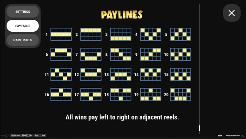 Wrappin' More Gold - grid dengan garisan pembayaran aktif